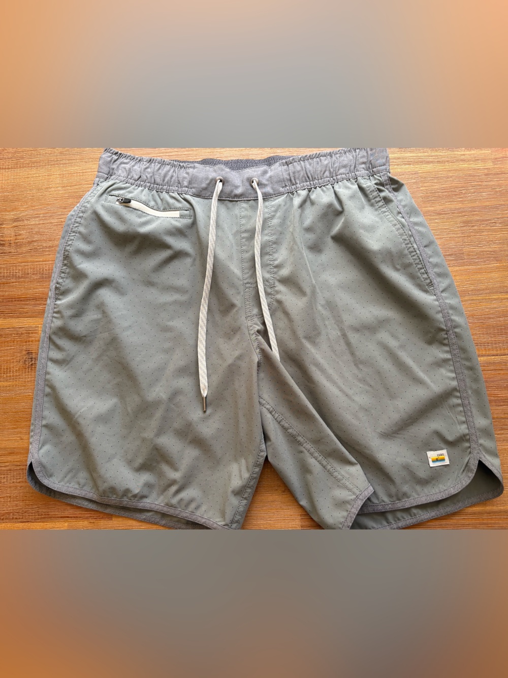 Light Olive Performance Shorts with Drawstring